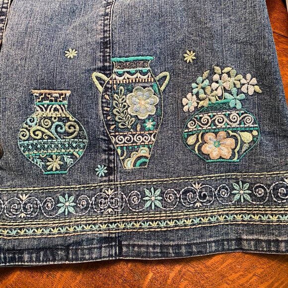 Embroidered Detail Jean Jacket No Size? - Picture 8 of 10